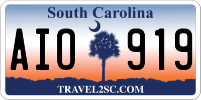 SC license plate AIO919