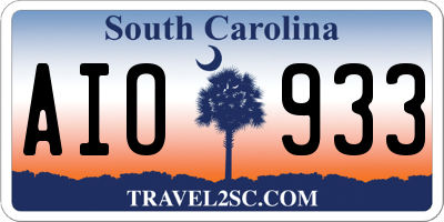 SC license plate AIO933