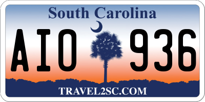 SC license plate AIO936