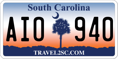 SC license plate AIO940