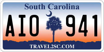SC license plate AIO941