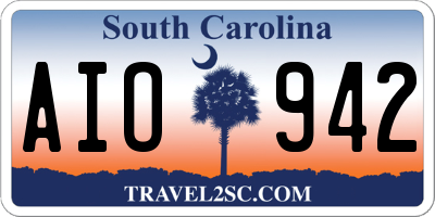 SC license plate AIO942