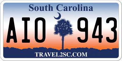 SC license plate AIO943