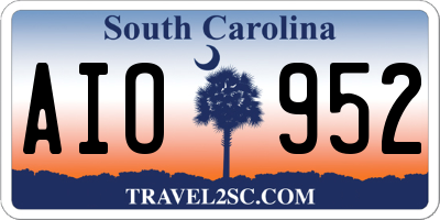 SC license plate AIO952