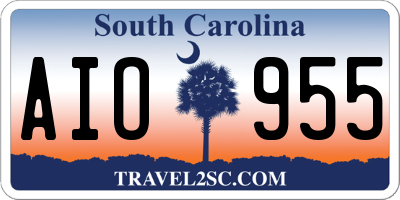 SC license plate AIO955