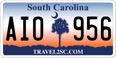 SC license plate AIO956