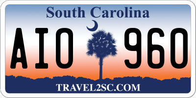 SC license plate AIO960