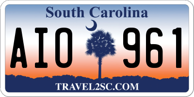 SC license plate AIO961