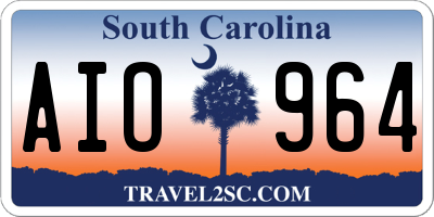 SC license plate AIO964