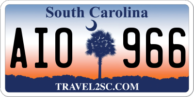 SC license plate AIO966