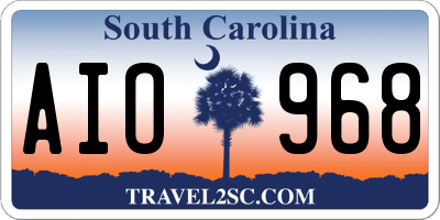 SC license plate AIO968