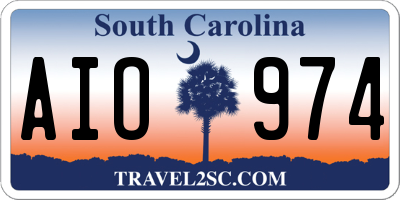 SC license plate AIO974