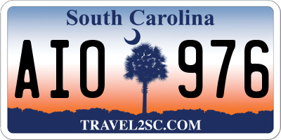 SC license plate AIO976