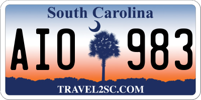 SC license plate AIO983
