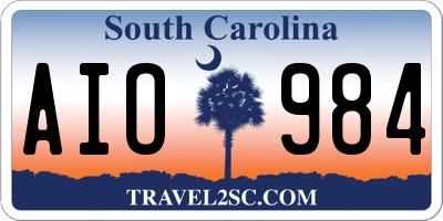 SC license plate AIO984