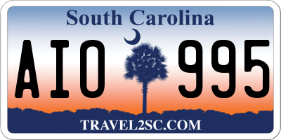 SC license plate AIO995