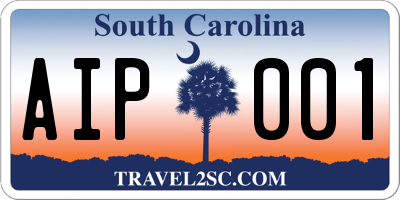 SC license plate AIP001