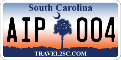 SC license plate AIP004