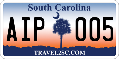 SC license plate AIP005