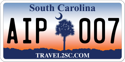 SC license plate AIP007