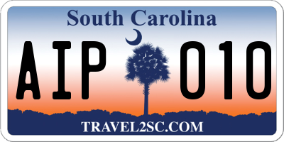SC license plate AIP010