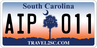 SC license plate AIP011