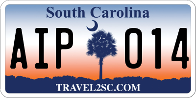 SC license plate AIP014