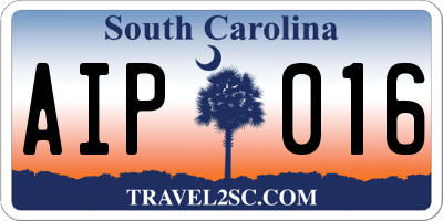 SC license plate AIP016