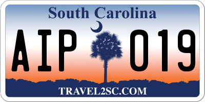 SC license plate AIP019