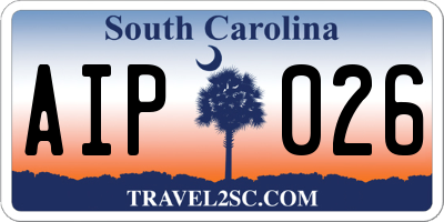 SC license plate AIP026