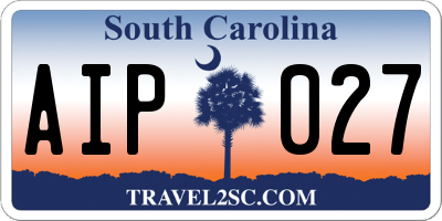 SC license plate AIP027