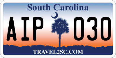 SC license plate AIP030
