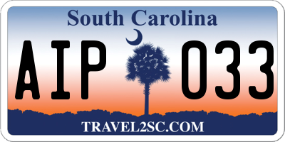 SC license plate AIP033