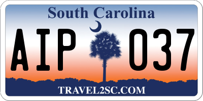 SC license plate AIP037