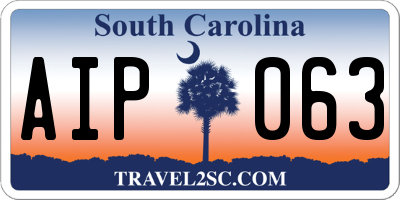 SC license plate AIP063