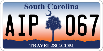 SC license plate AIP067
