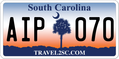 SC license plate AIP070