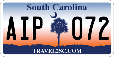SC license plate AIP072