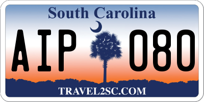 SC license plate AIP080