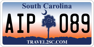 SC license plate AIP089