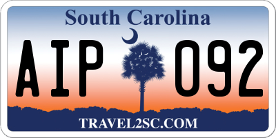 SC license plate AIP092
