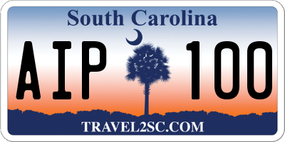 SC license plate AIP100