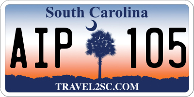 SC license plate AIP105