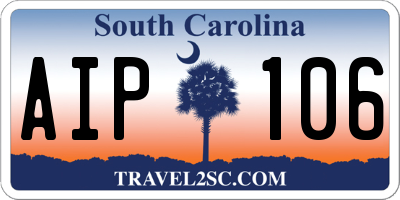SC license plate AIP106
