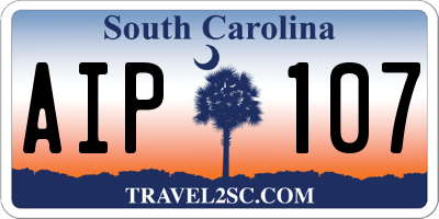 SC license plate AIP107