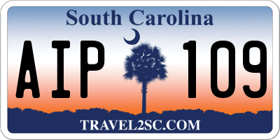 SC license plate AIP109