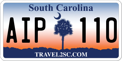 SC license plate AIP110