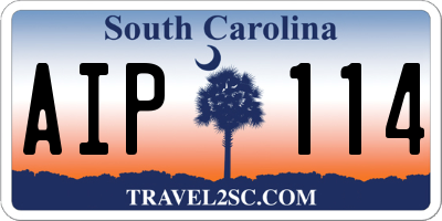 SC license plate AIP114