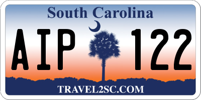 SC license plate AIP122