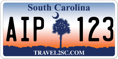 SC license plate AIP123